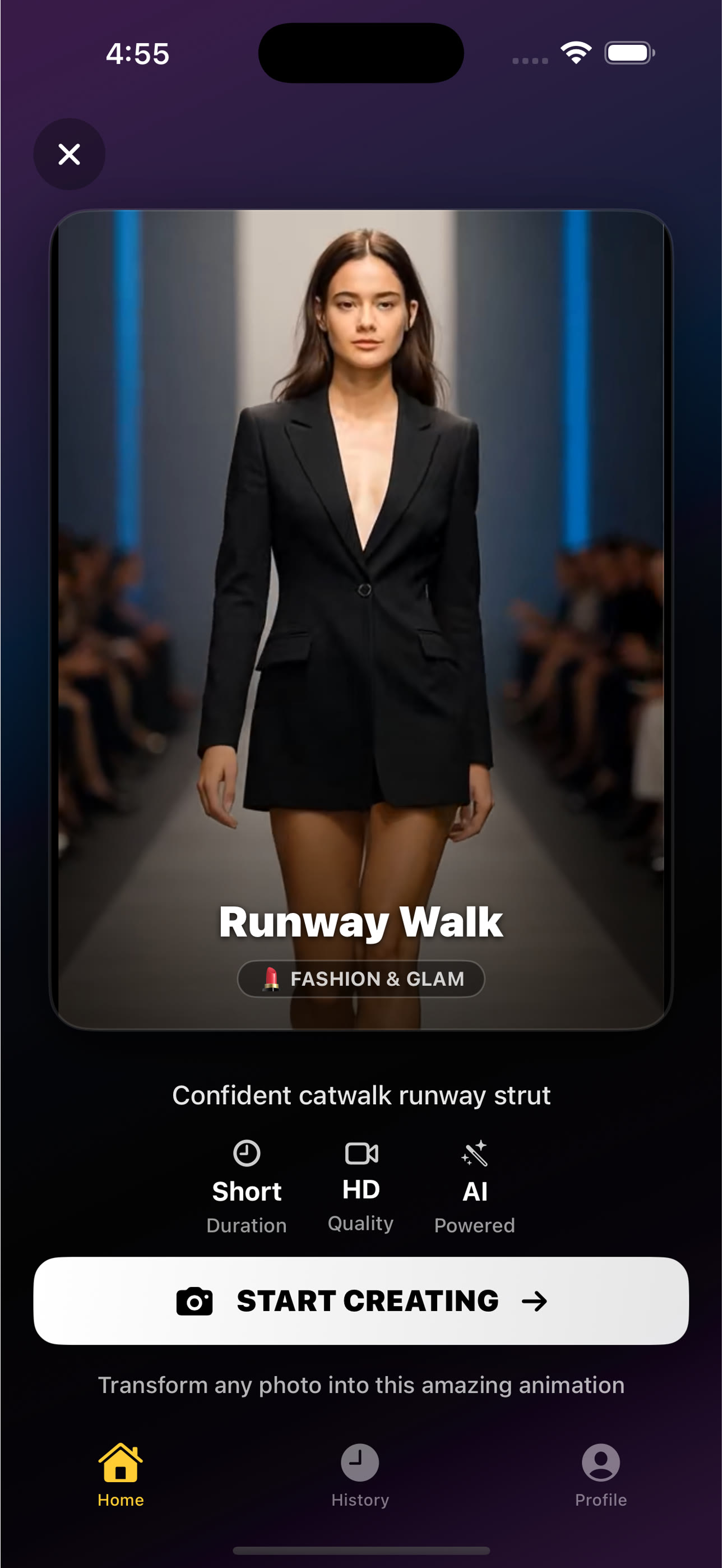 Fashion runway walk action - turn fashion photos into model runway videos